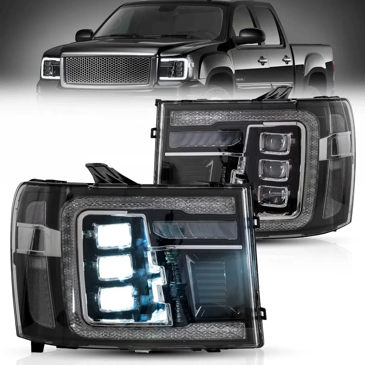 LED Headlights for GMC Sierra 1500 2500HD 3500HD 2007–2013