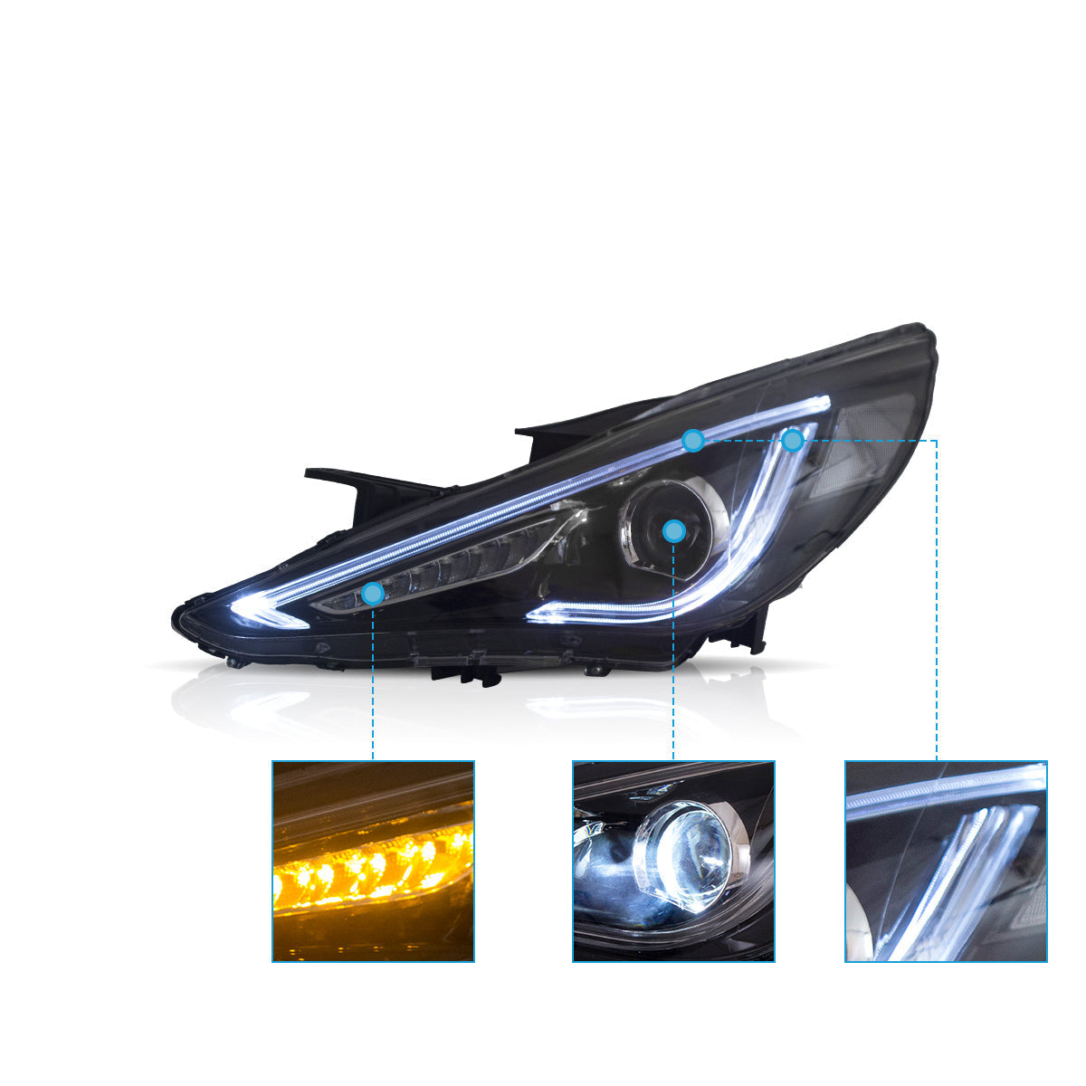 LED Headlights for Hyundai Sonata 2011–2014