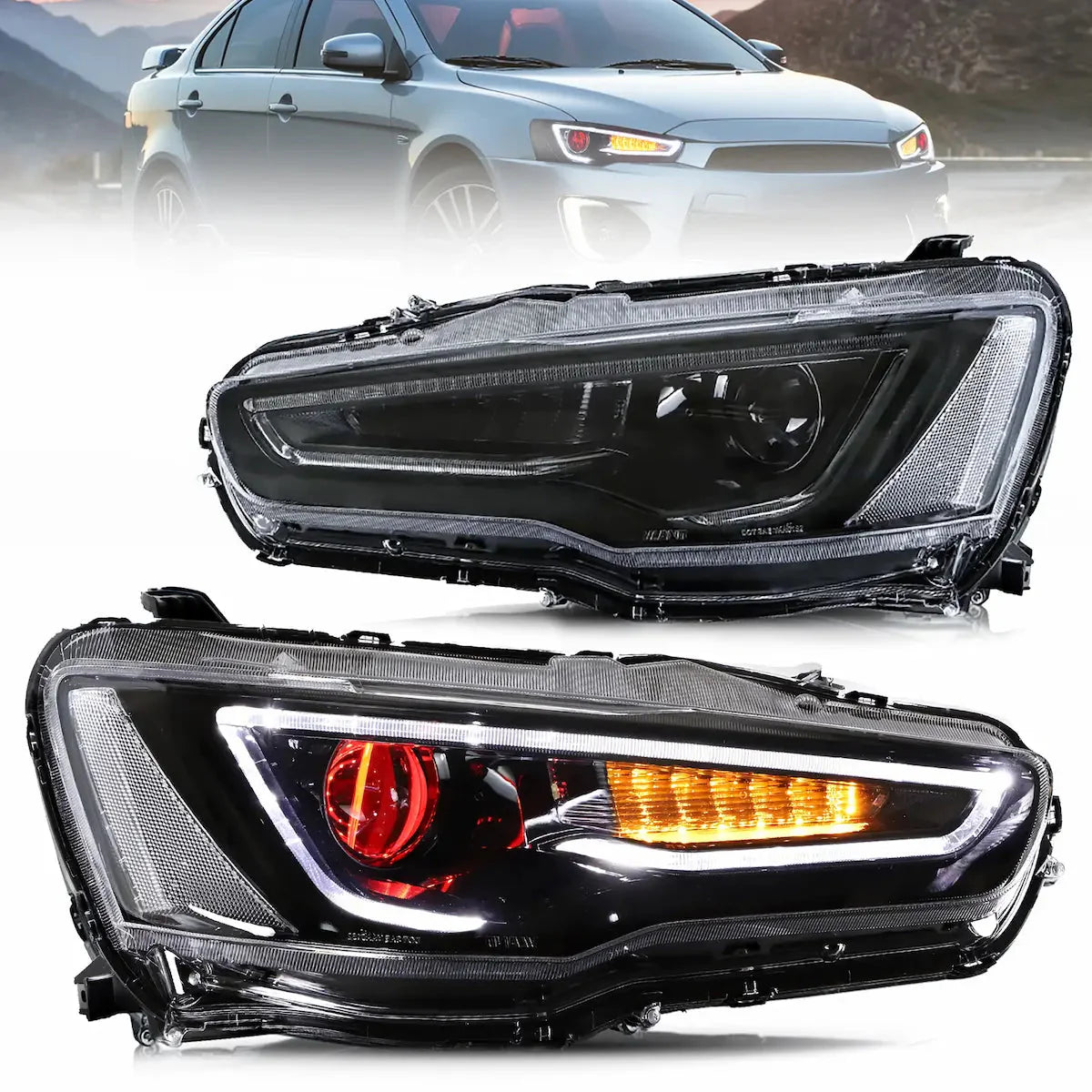 LED Headlights Audi Style for Mitsubishi Lancer & EVO X 2008–2017