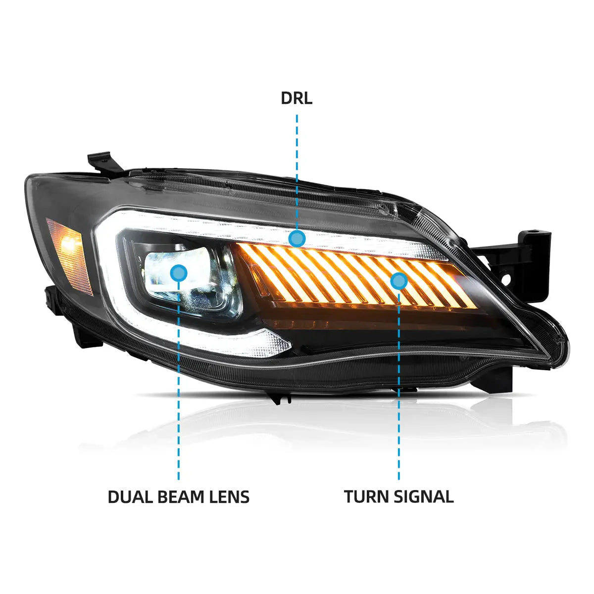 Australia LED Headlights for Subaru Impreza WRX 2008–2014
