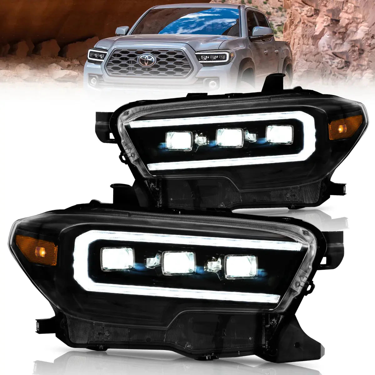 LED Matrix Projector Headlights for Toyota Tacoma 2016–2023