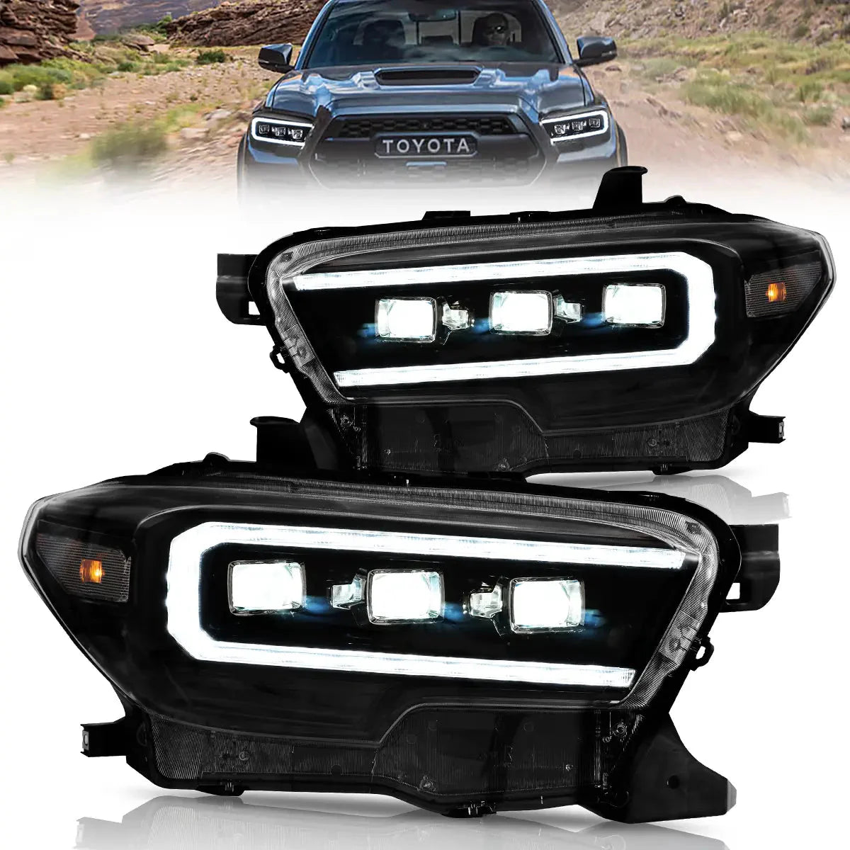 LED Matrix Projector Headlights for Toyota Tacoma 2016–2023