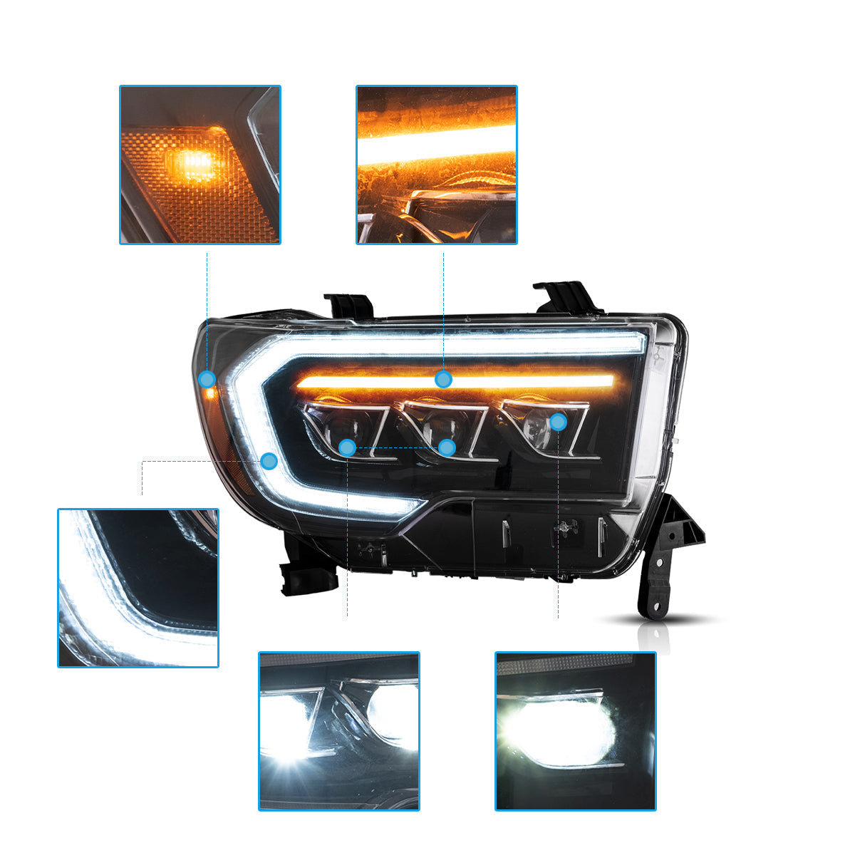 LED Matrix Headlights for Toyota Tundra and 2008–2020 Toyota Sequoia 2007–2013