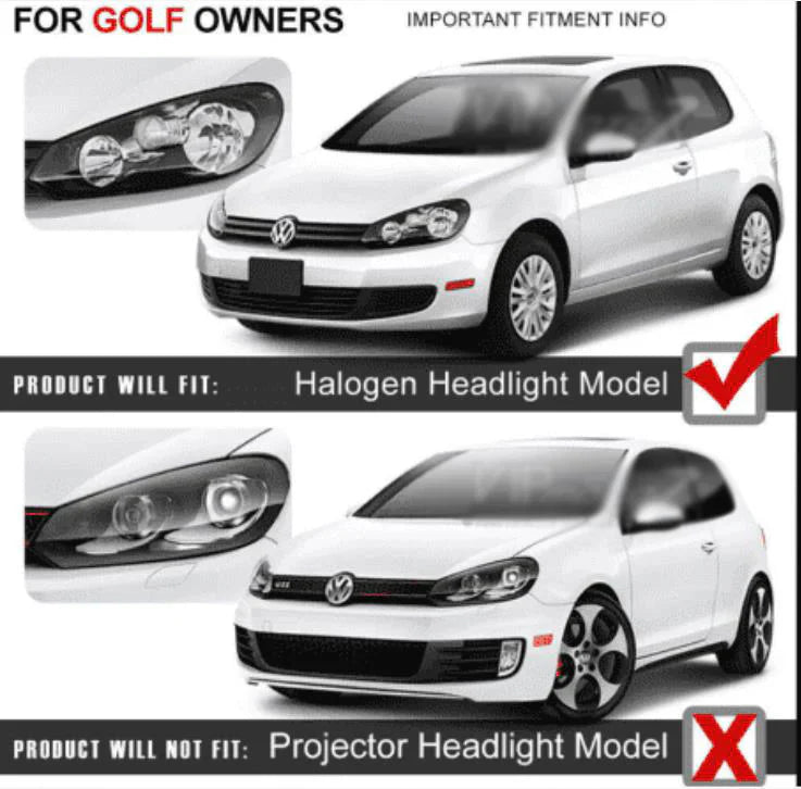 LED U-style Headlights for Volkswagen Golf 6 MK6 2009–2014