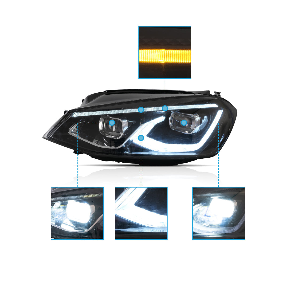 LED Headlights for Volkswagen Golf 7 / MK7 2015–2017