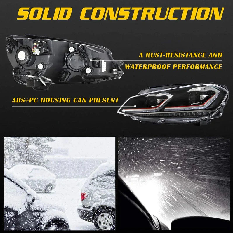 Full LED Headlights for Volkswagen Golf MK7 2015–2017