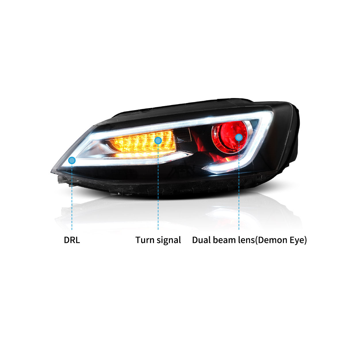 Headlights for Volkswagen Jetta/Sagitar MK6 2012–2018