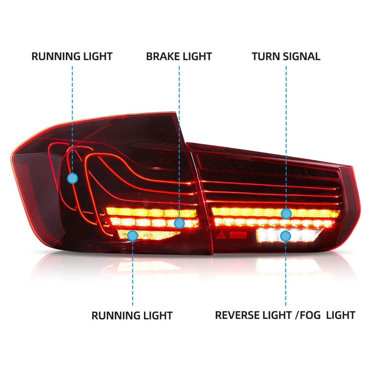 BMW 3 Series F30 F35 M3 F80 Laser Style Tail Lights 2012–2019