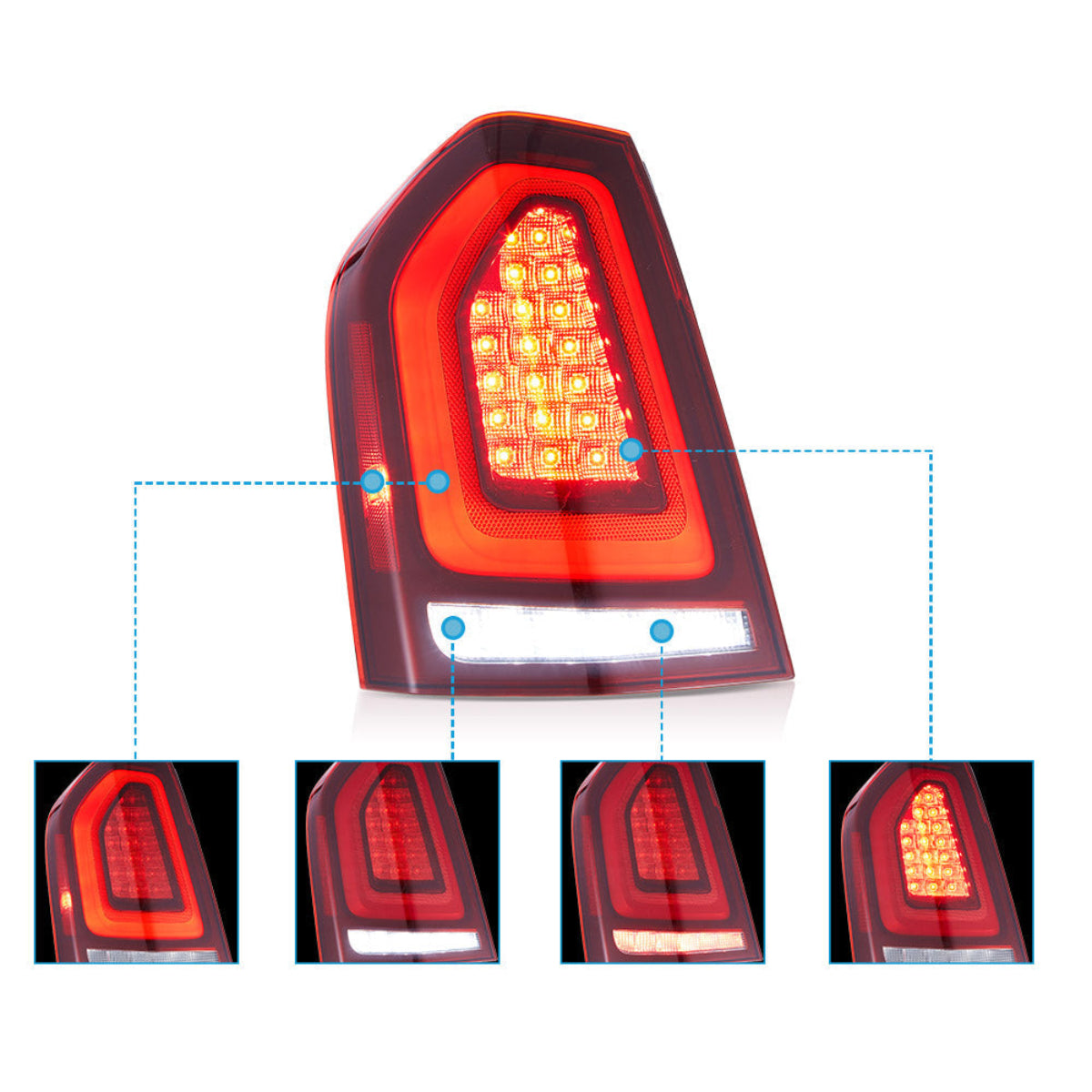 LED Tail Lights for Chrysler 300 & Lancia Thema 2011–2014