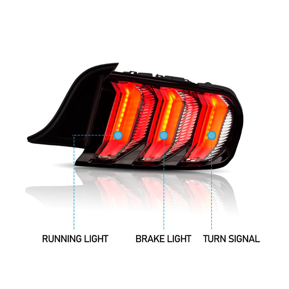 LED Tail Lights for Ford Mustang 2015–2023 S550 with 5 models Turn Signal