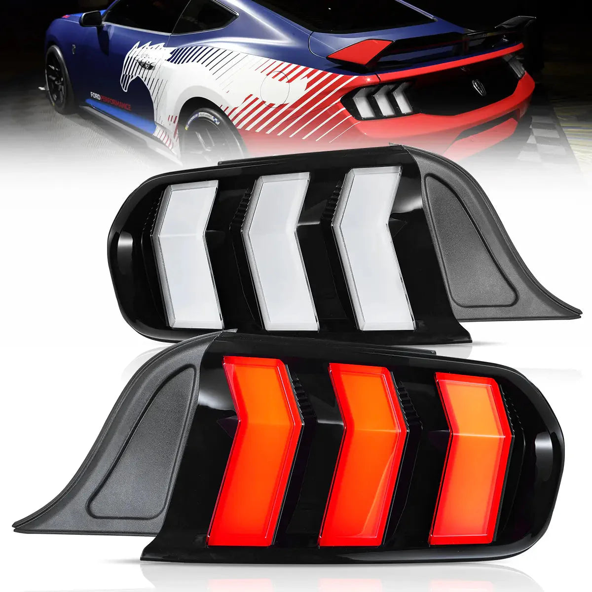 LED Tail Lights for Ford Mustang S550 with 5 Modes turn signal 2015–2023