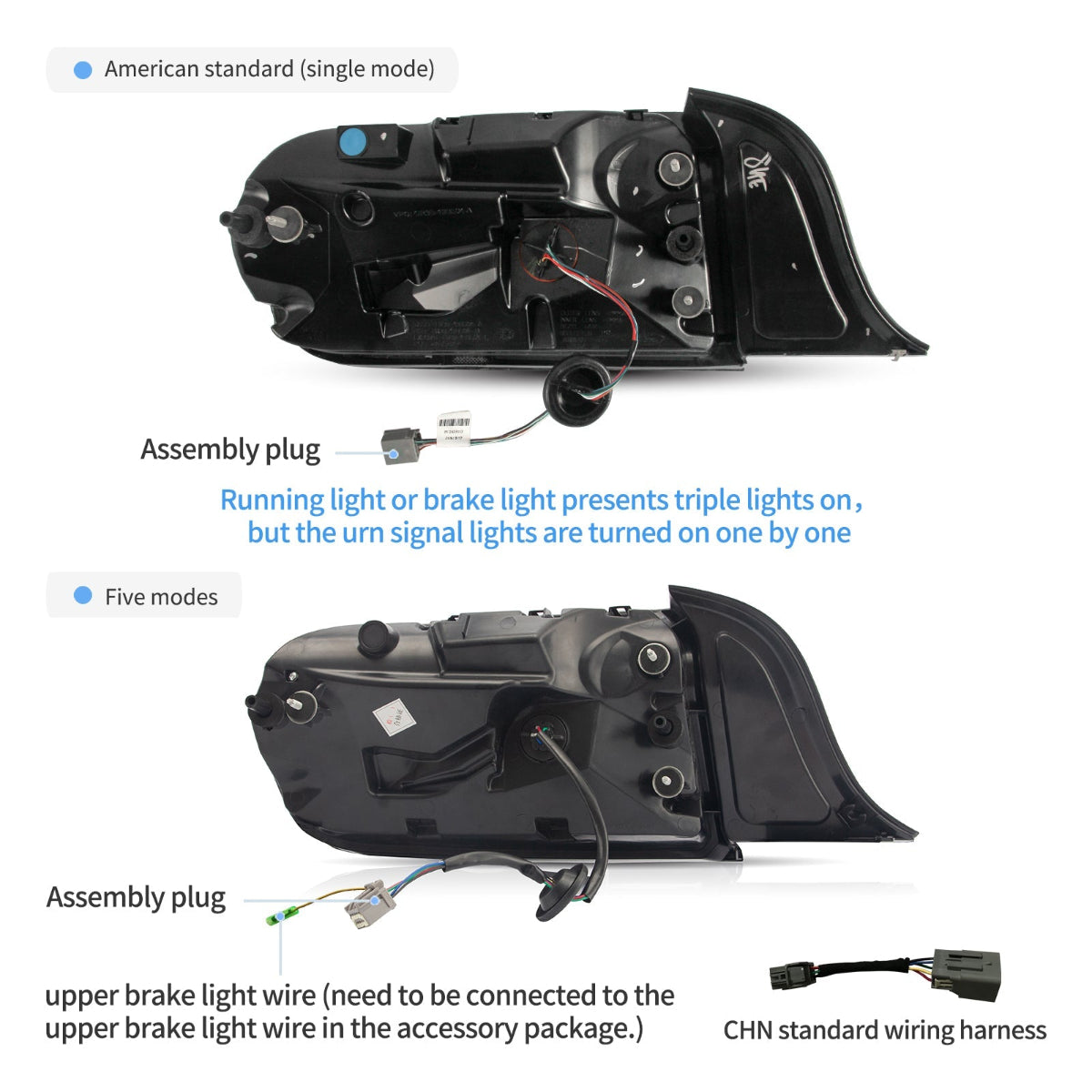 LED Tail Lights for Ford Mustang S550 with 5 Modes turn signal 2015–2023