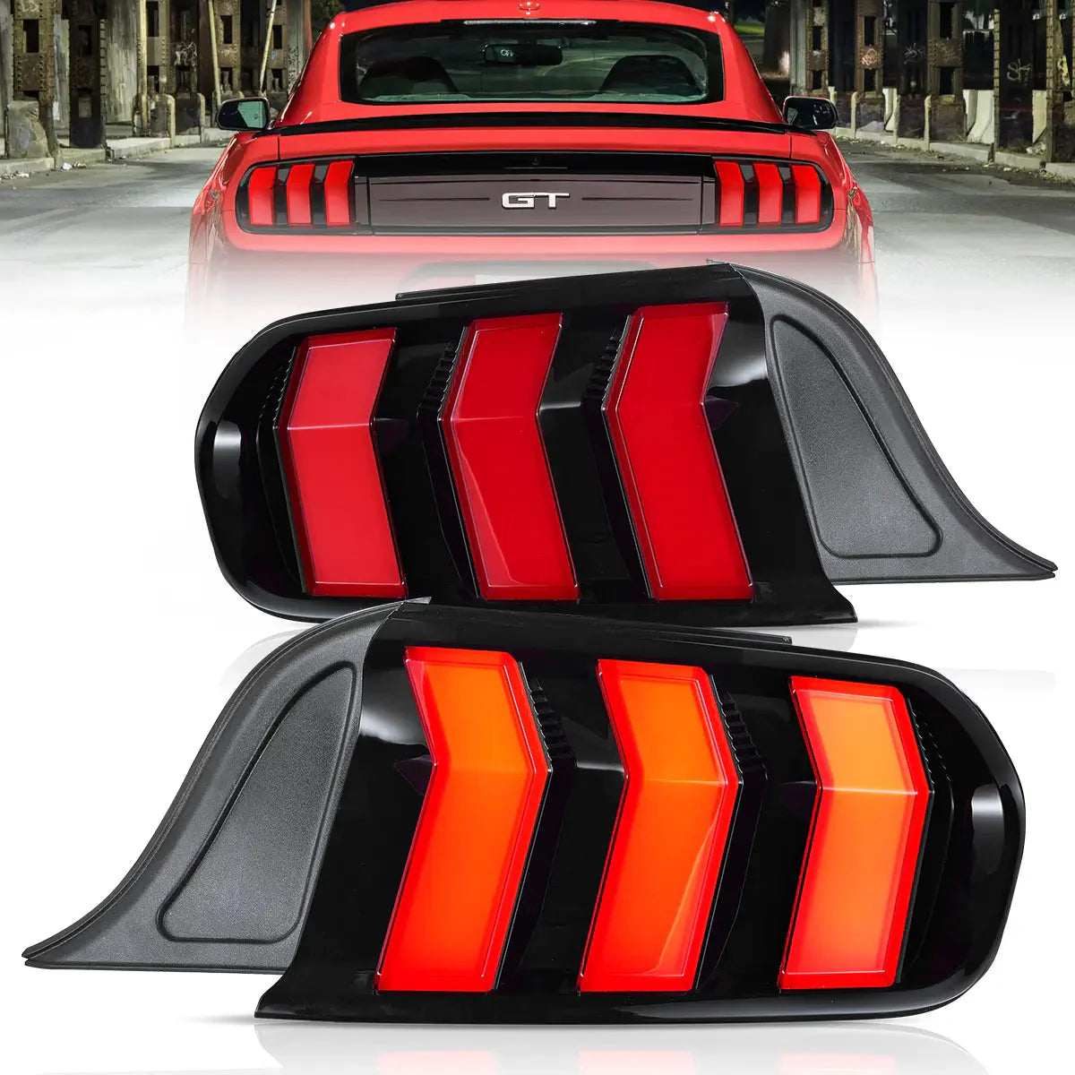LED Tail Lights for Ford Mustang S550 with 5 Modes turn signal 2015–2023
