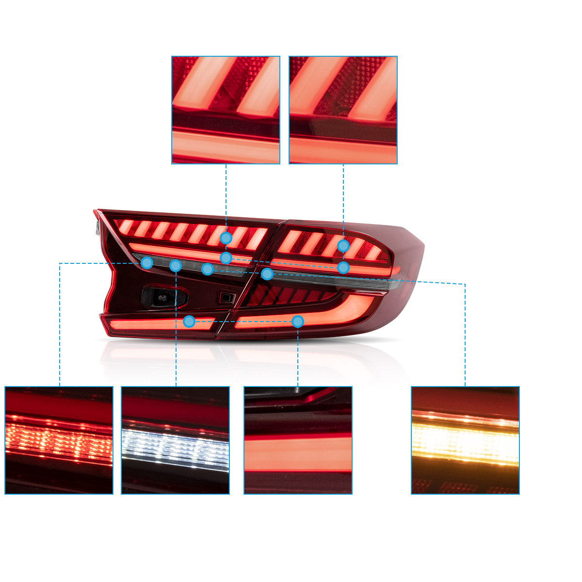 LED Tail Lights for Honda Accord 2018–2022 Sedan