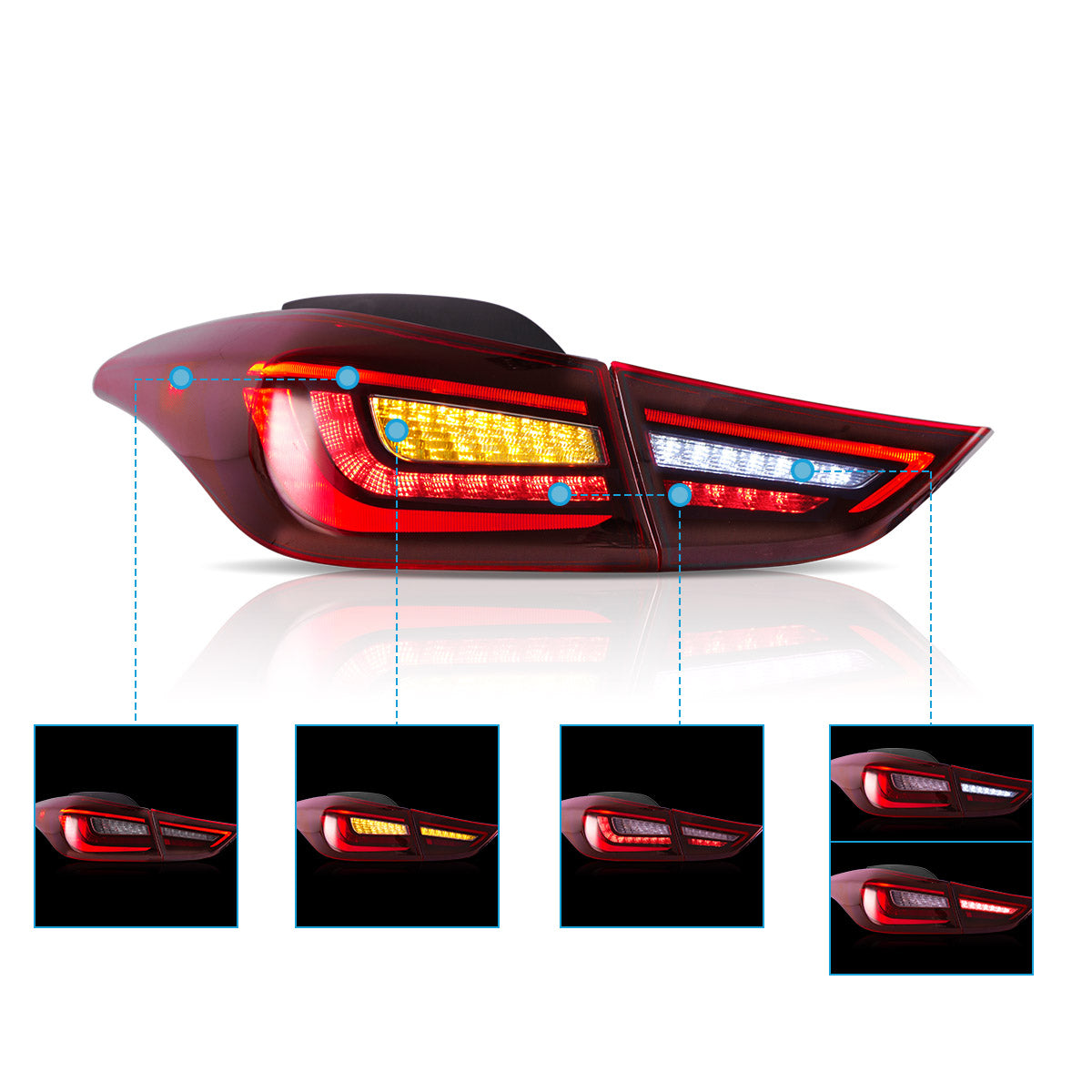 LED Tail Lights for Hyundai Elantra 2011–2015