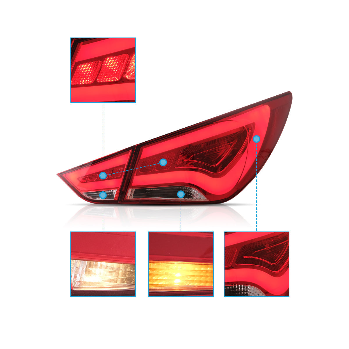 LED Tail Lights for Hyundai Sonata 2011–2014