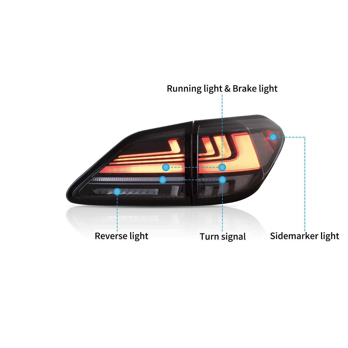 LED Tail Lights for 3rd gen. Lexus RX 350 400h 450h 450hL 2010–2015