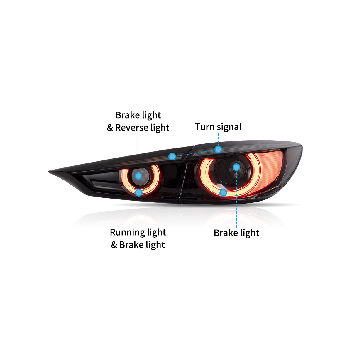Full LED Tail Lights for Mazda 3 Axela Sedan 2014–2018