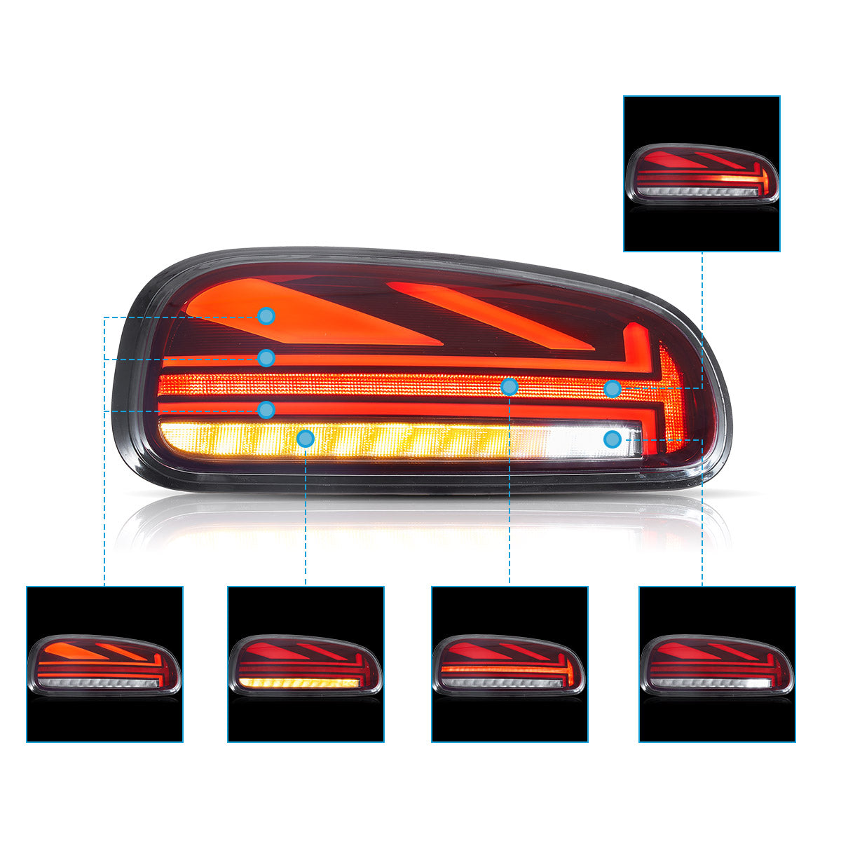 Mini Cooper Clubman F54 LED Red Tail Lights 2015–2023