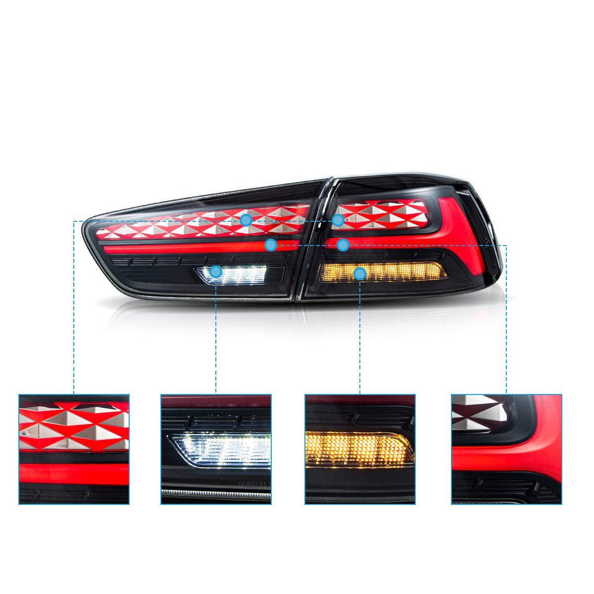 LED Tail Lights for Mitsubishi Lancer /EVO X 2008–2017
