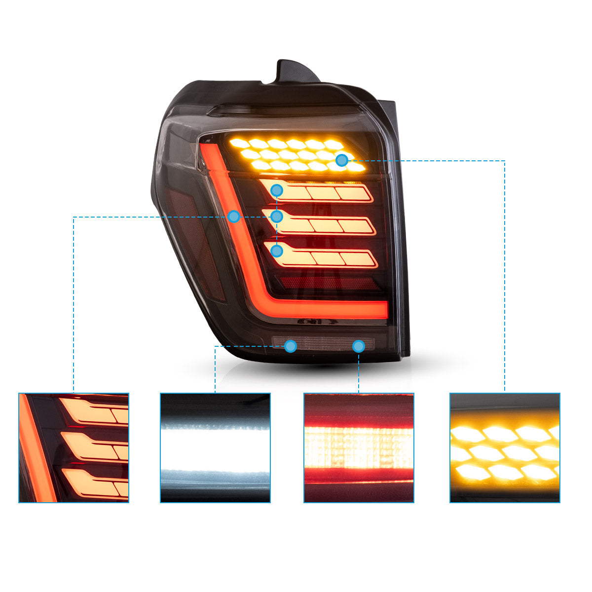 LED Tail Lights for Toyota 4Runner with Dynamic Welcome Lighting 2010–2024