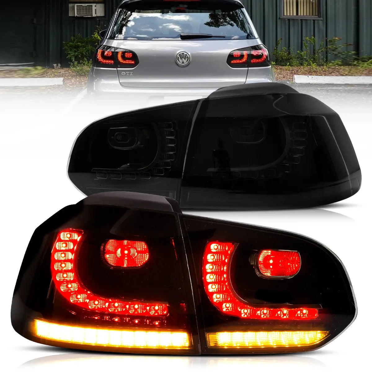 MK6R Style Tail Lights for VW Golf MK6 - Smoked