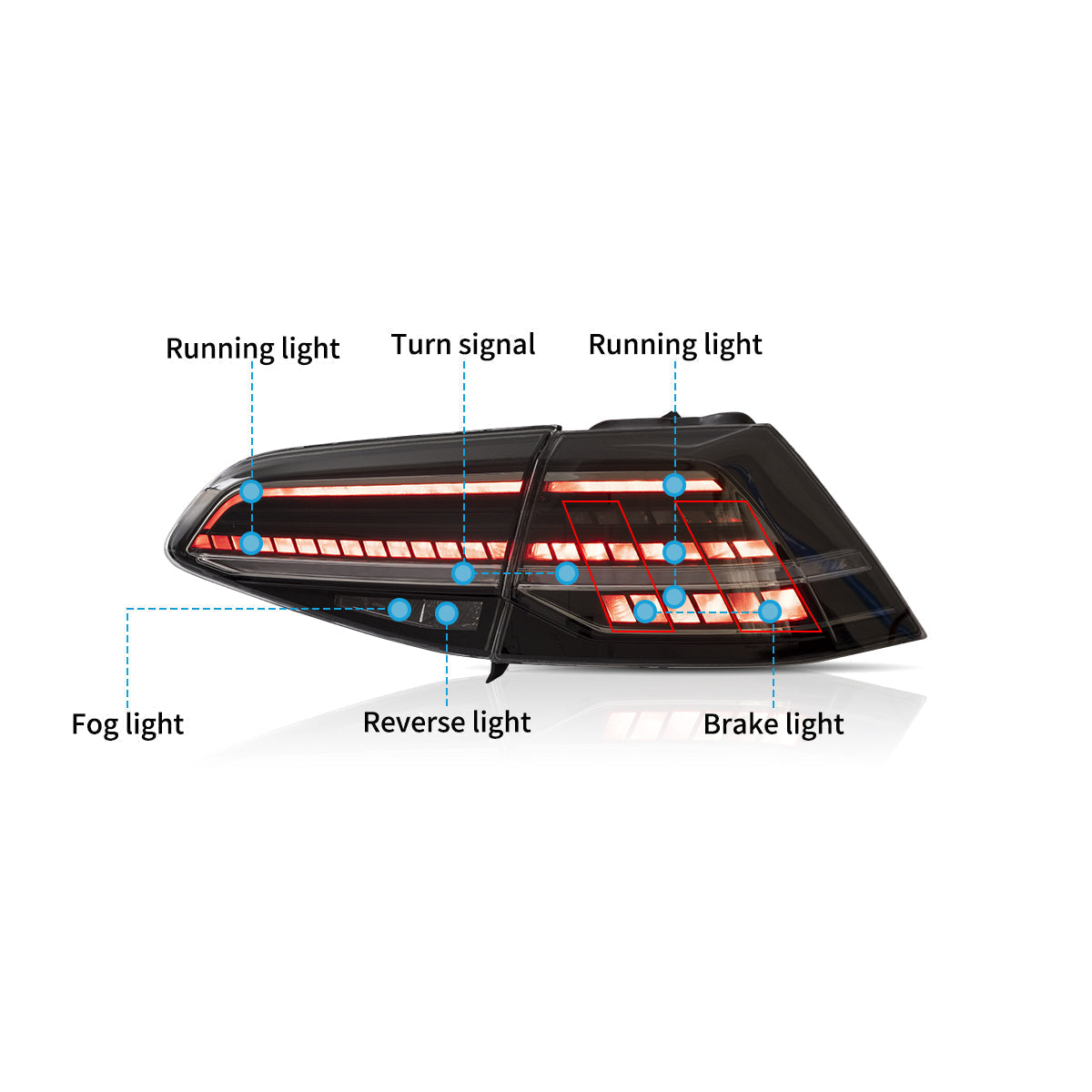 LED Tail Lights for Volkswagen Golf MK7 & 7.5 2013–2021