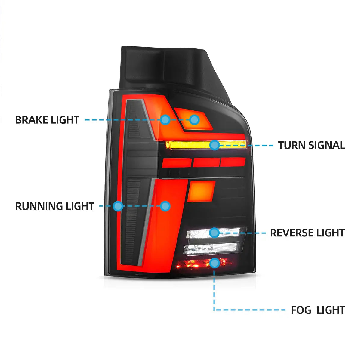 Volkswagen Multivan T5 Transporter Caravelle LED Tail Lights 2010–2014 (Clearance)