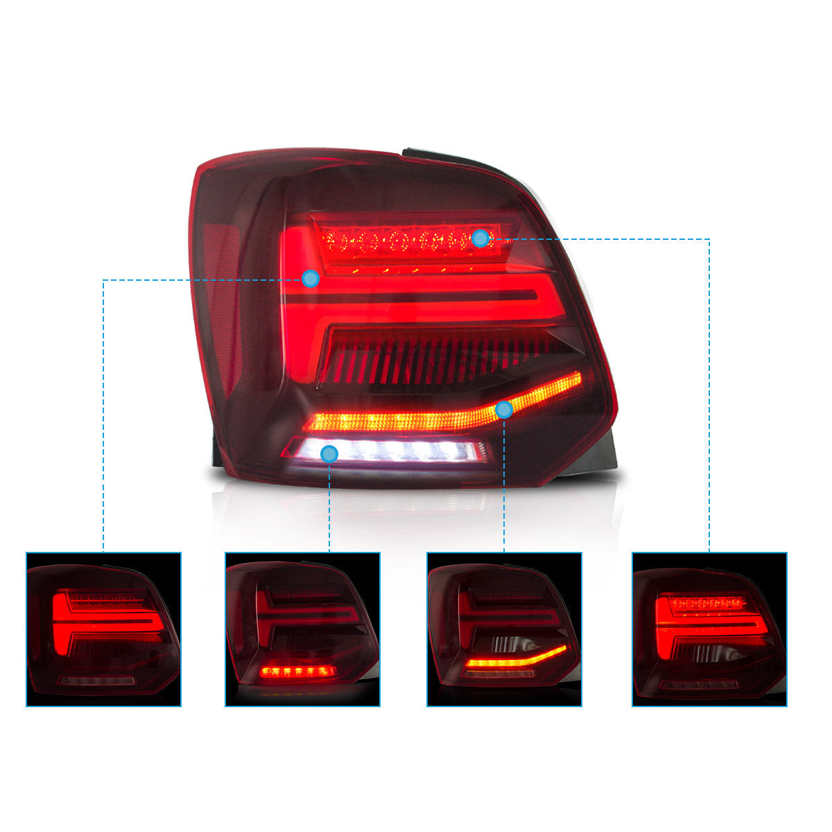 LED Tail Lights for Volkswagen Polo 2009–2017