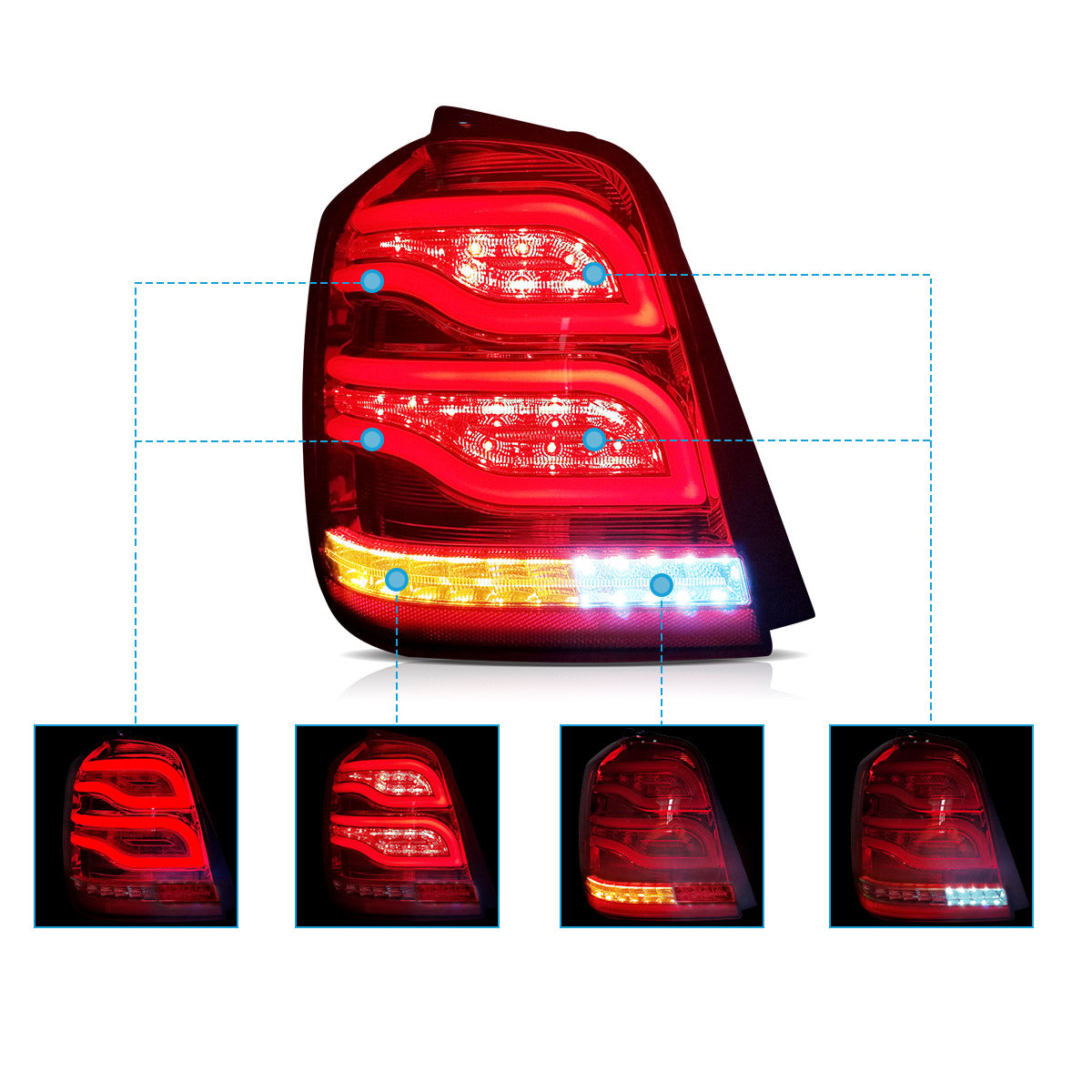 LED Tail Lights for Toyota Highlander 1th Gen 2001–2007