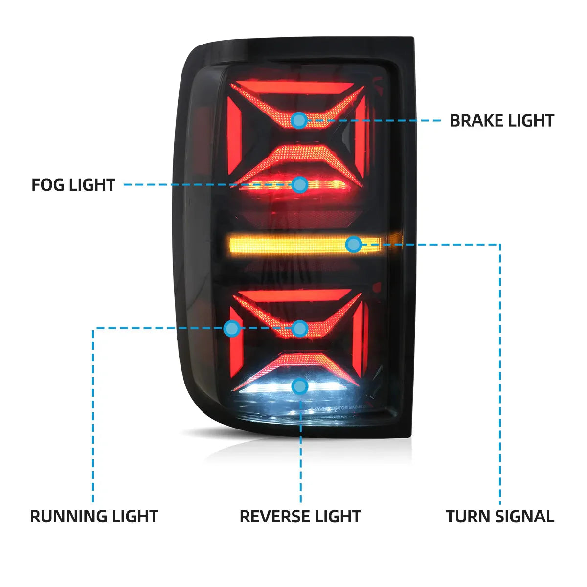 LED Tail Lights for Volkswagen Amarok 2010–2021 with Sequential Turn Signal