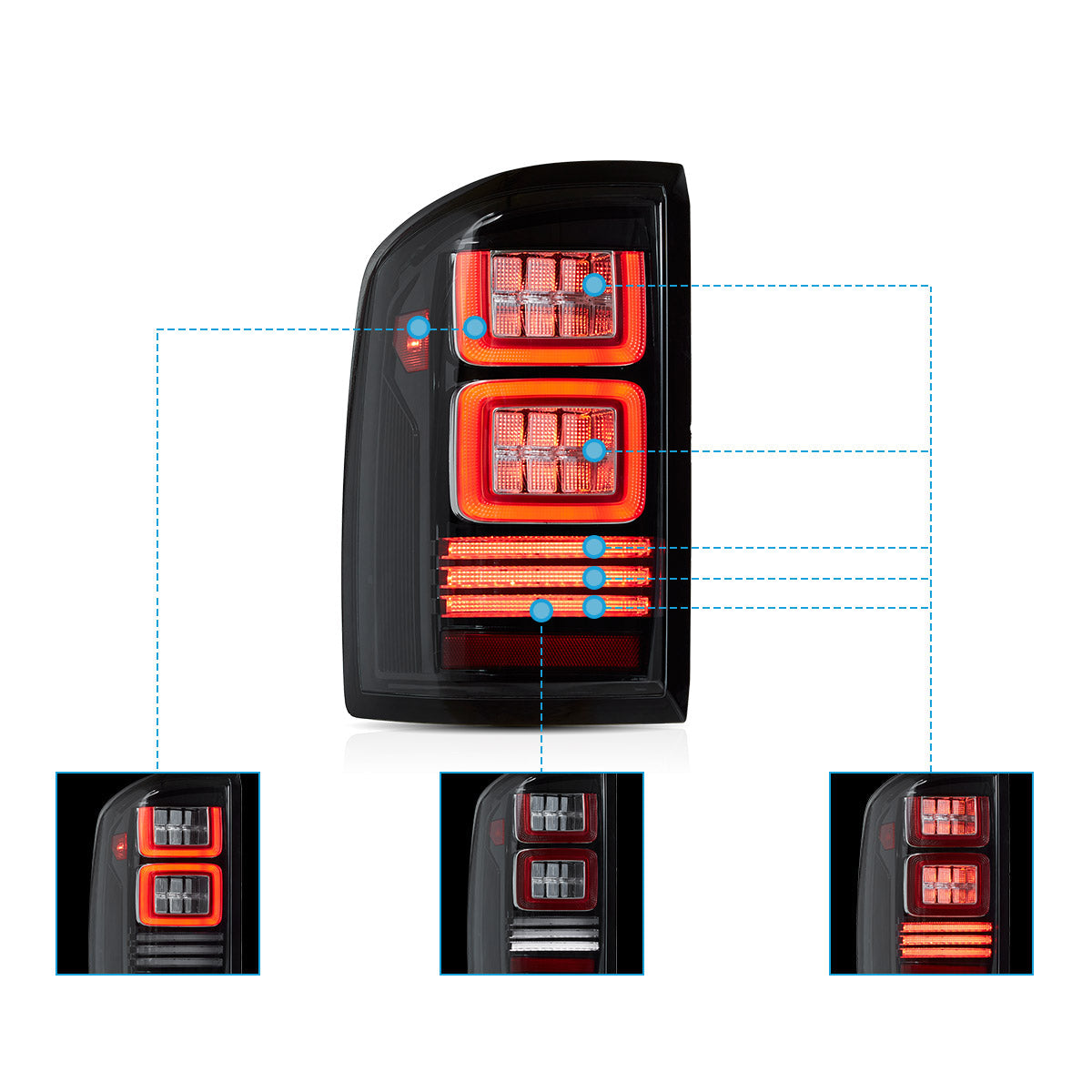 LED Tail Lights for GMC Sierra 1500 2500 3500 HD 2014–2018