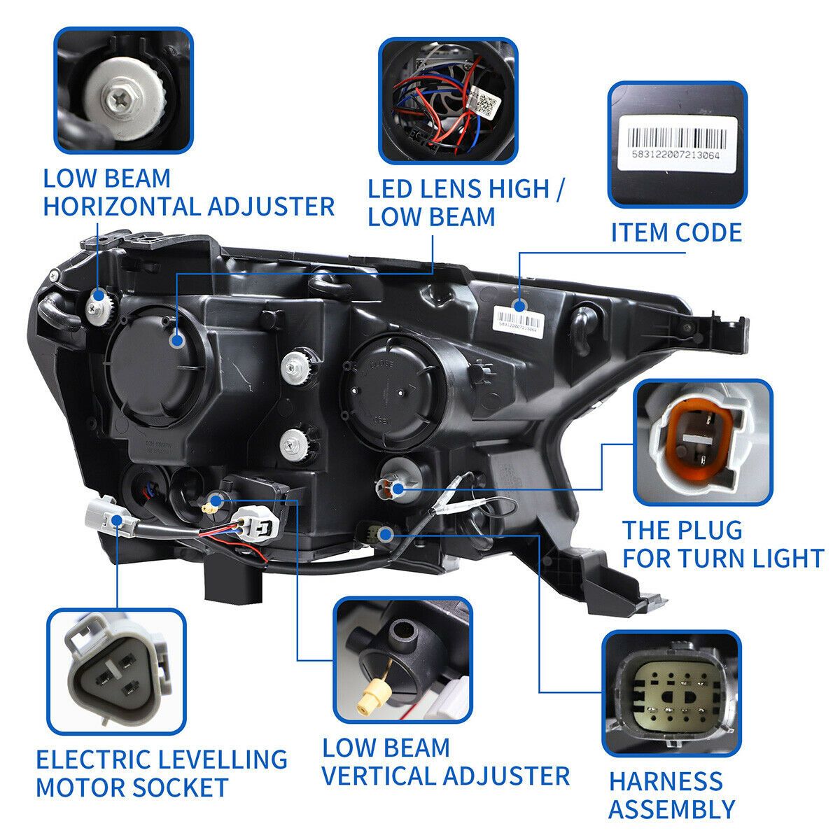 2015-2021 FORD RANGER MUSTANG STYLE SEQUENTIAL LED HEADLIGHTS