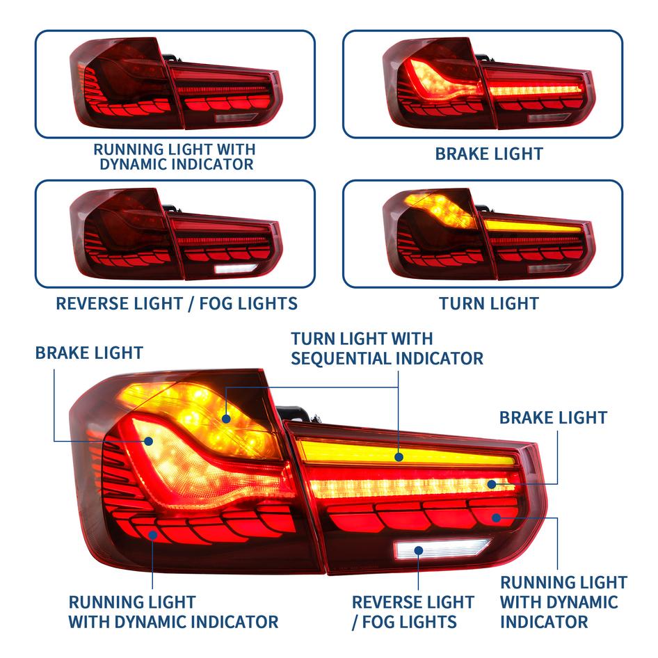 BMW F80 F30 F35 3 SERIES OLED SEQUENTIAL TAIL LIGHTS (2012-2018)