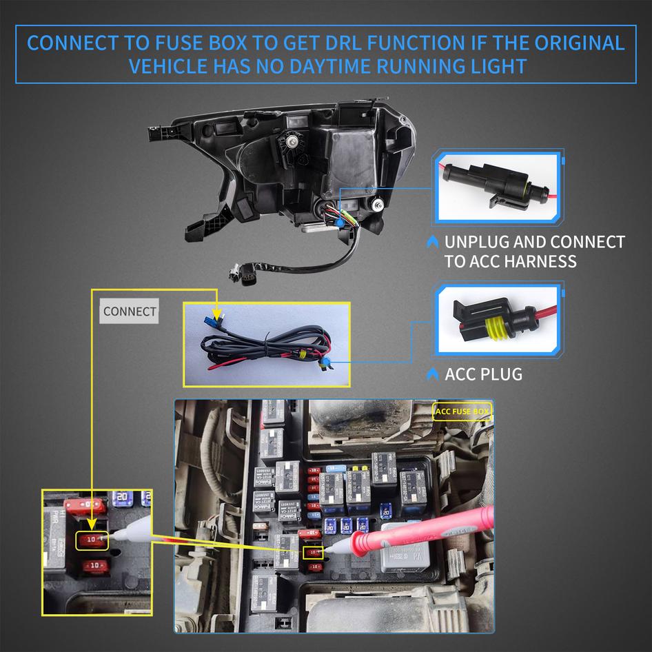 2015-2021 FORD RANGER SEQUENTIAL TRI LED HEADLIGHTS