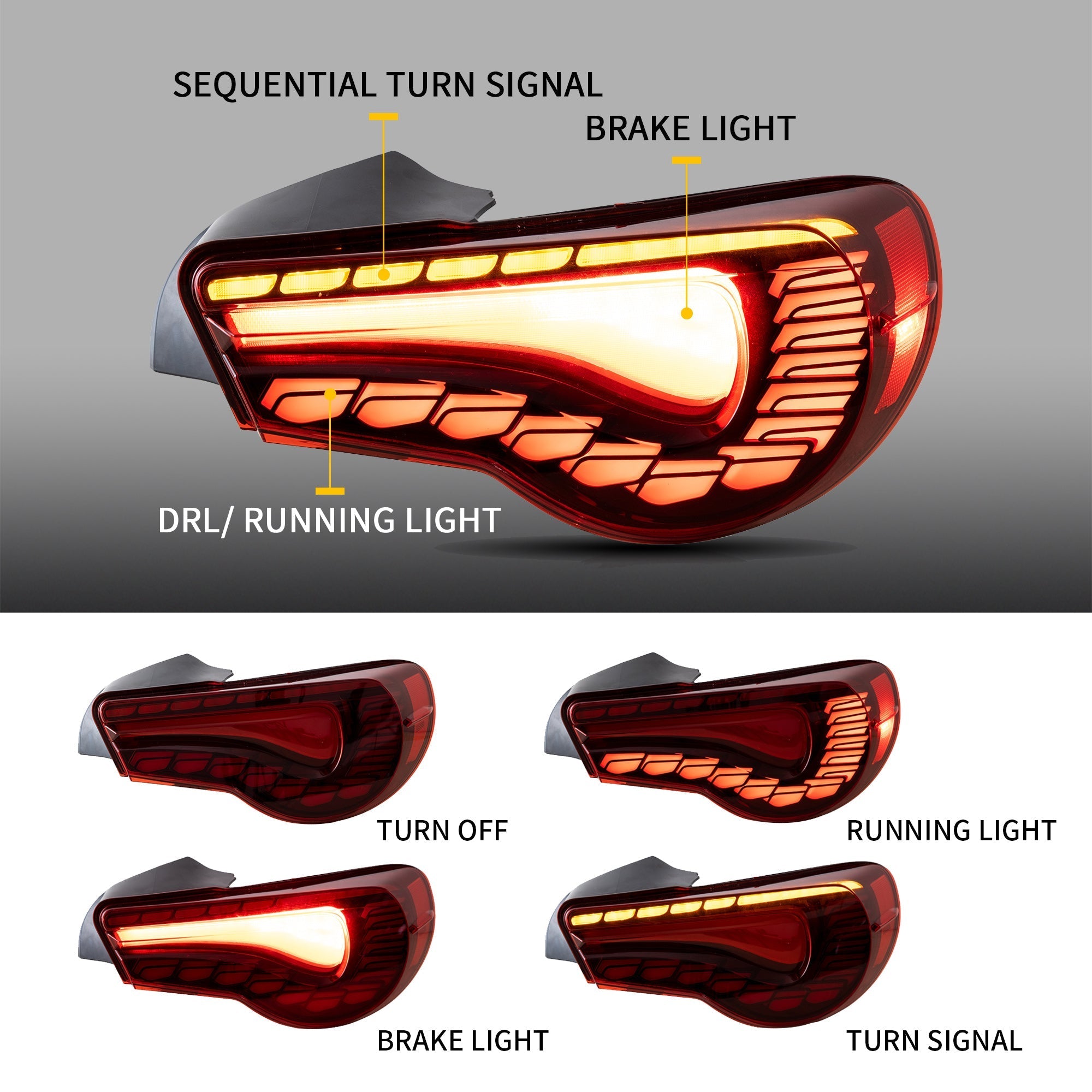 TOYOTA 86 / SUBARU BRZ OLED GTS STYLE SEQUENTIAL TAIL LIGHTS