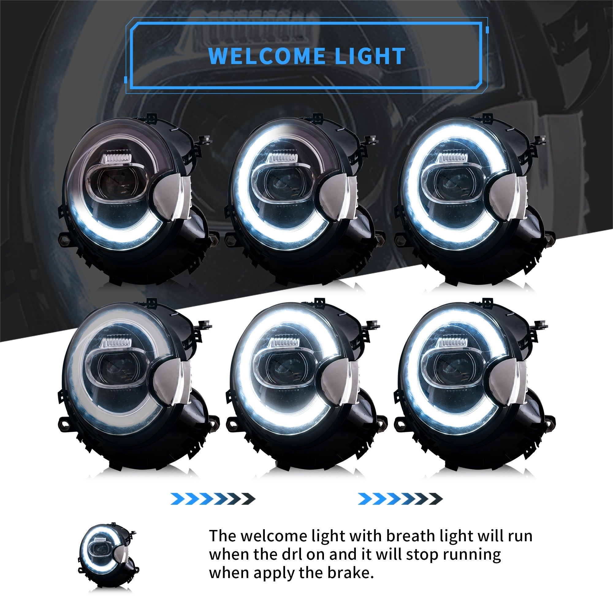 MINI COOPER R55 R56 R57 R58 R59 SEQUENTIAL LED HEADLIGHTS