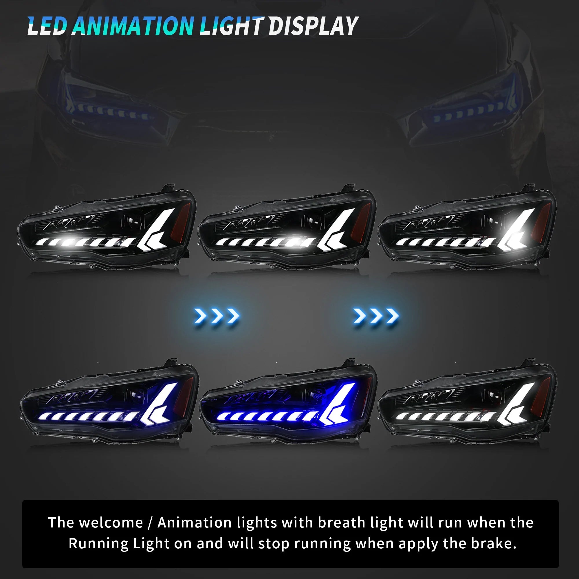 MITSUBISHI LANCER V2 SEQUENTIAL LED HEADLIGHTS