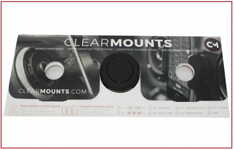 Clearmounts Low-Profile Magnetic Holder Audi A3-S3-RS3 (8P)