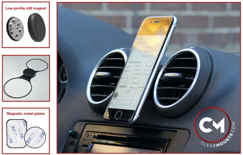 Clearmounts Low-Profile Magnetic Holder Audi A3-S3-RS3 (8P)