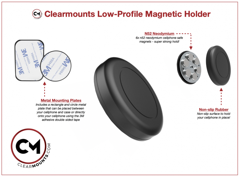Clearmounts Low-Profile Magnetic Holder Audi A3-S3-RS3 (8P)