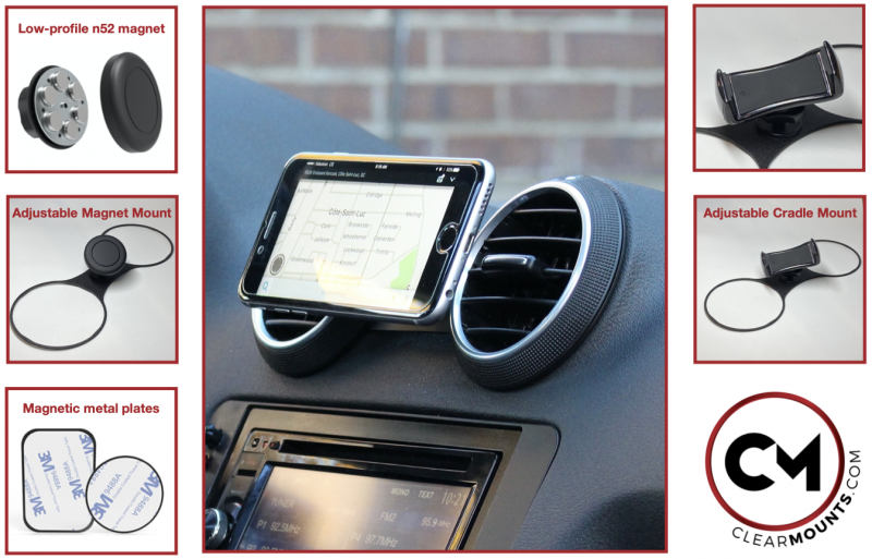 Clearmounts Swivel Magnetic & Cradle Holder Audi A3-S3-RS3 (8P)