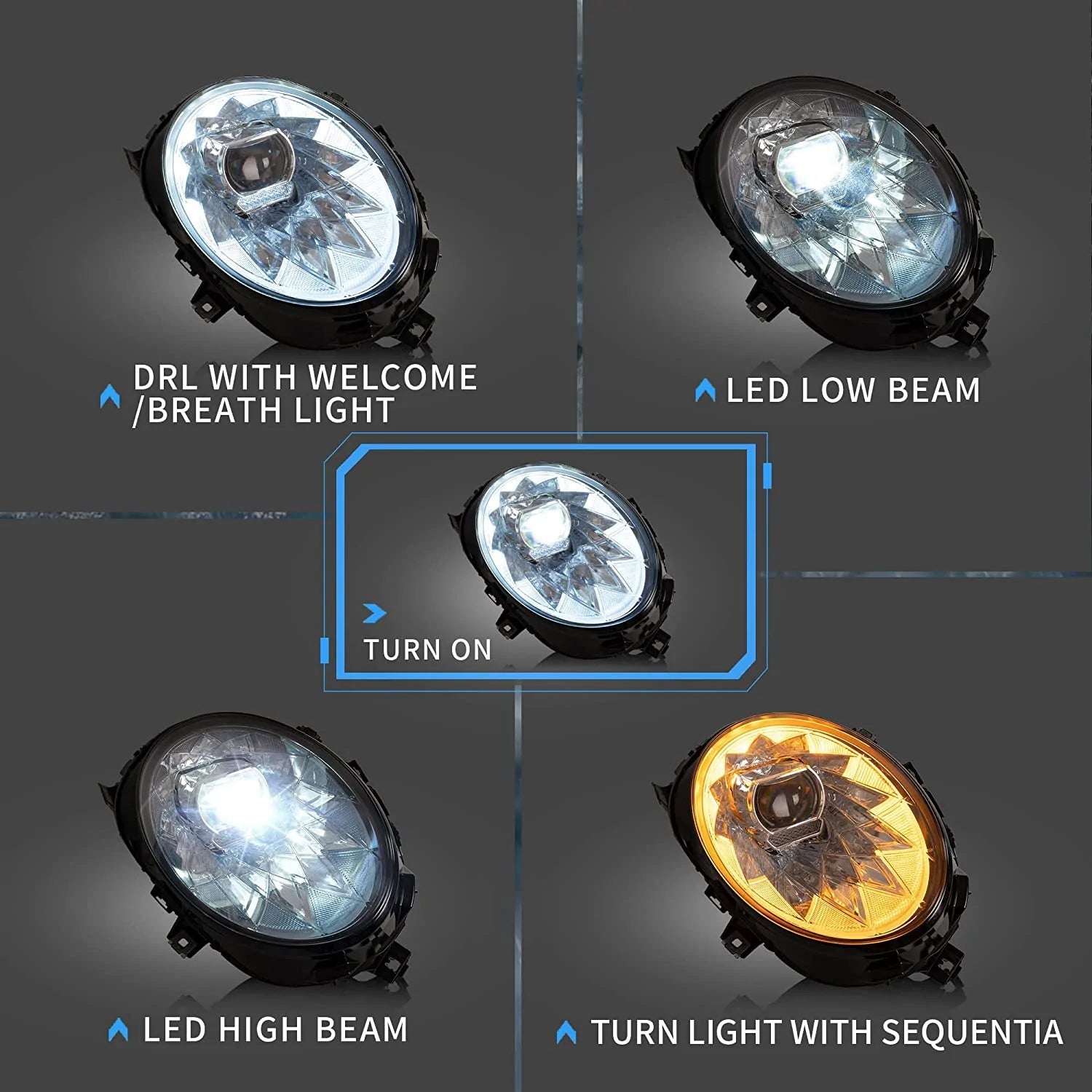 MINI COOPER F56 SEQUENTIAL LED HEADLIGHTS (2014-2018)