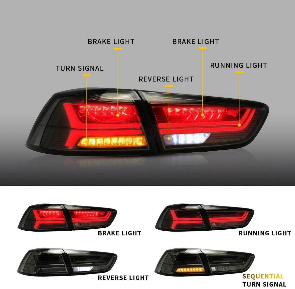 MITSUBISHI LANCER SEQUENTIAL LED TAIL LIGHTS