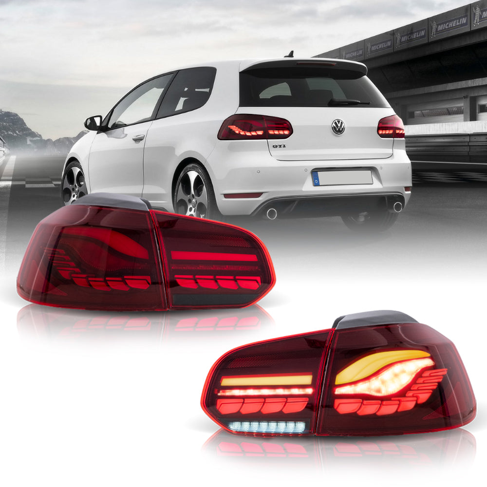 LED Tail Lights for Volkswagen Golf 6 MK6 2009–2014 (GTS Style)