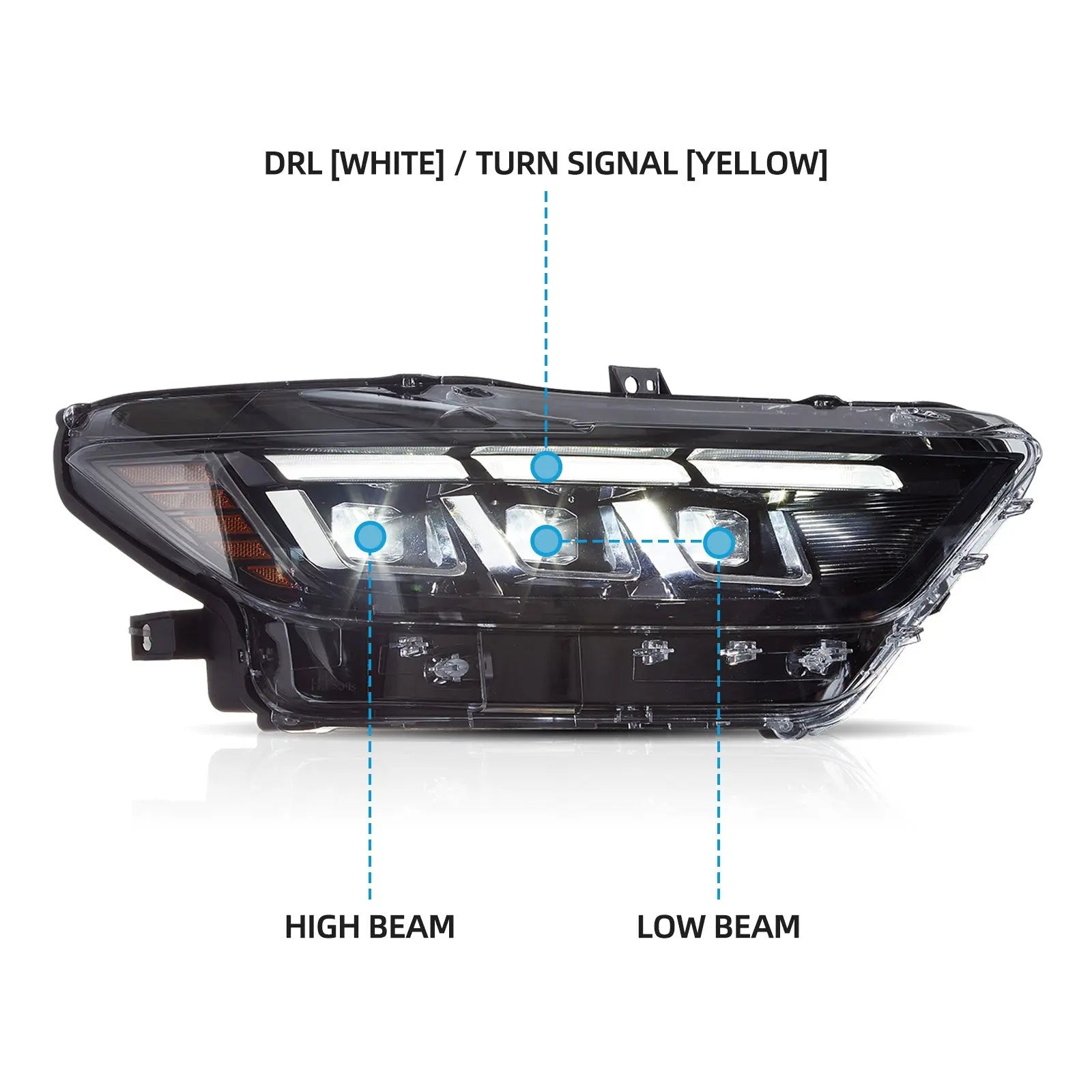 Headlights for 2015 2016 2017 Ford Mustang (S550)