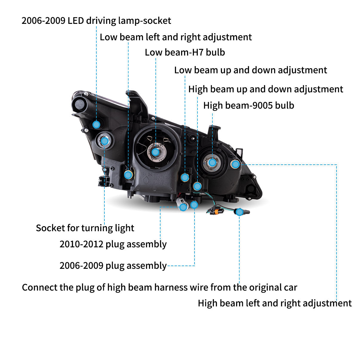 LED Headlights for Lexus ES350 2010–2012
