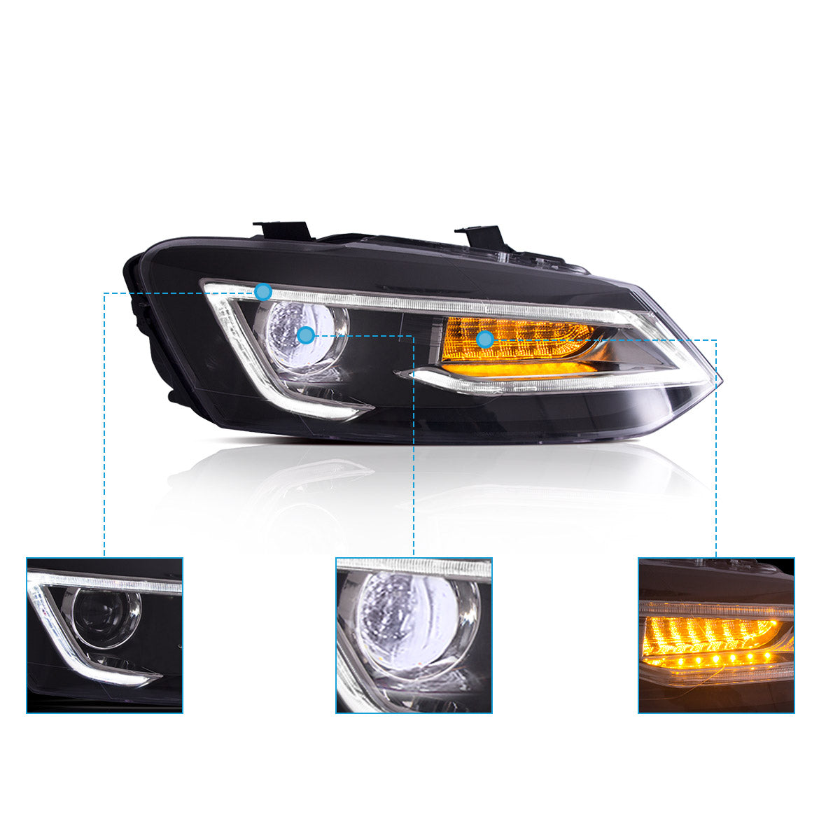 LED Headlights for Volkswagen Polo MK5 2009–2017