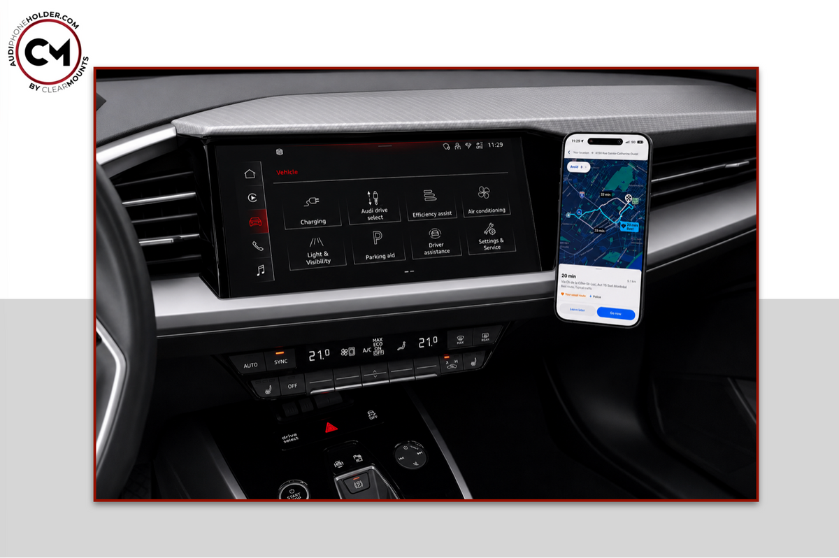Clearmounts Adhesive MagSafe Wireless Charging Phone Holder for Audi A3/S3/RS3 8Y - Dubhaus Australia