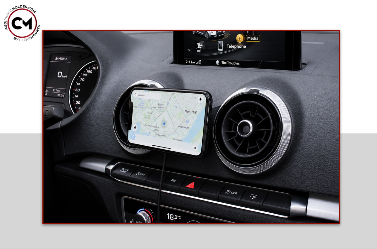 Clearmounts MagSafe Wireless Charging Phone Holder for Audi A3/S3/RS3 8V - Dubhaus Australia